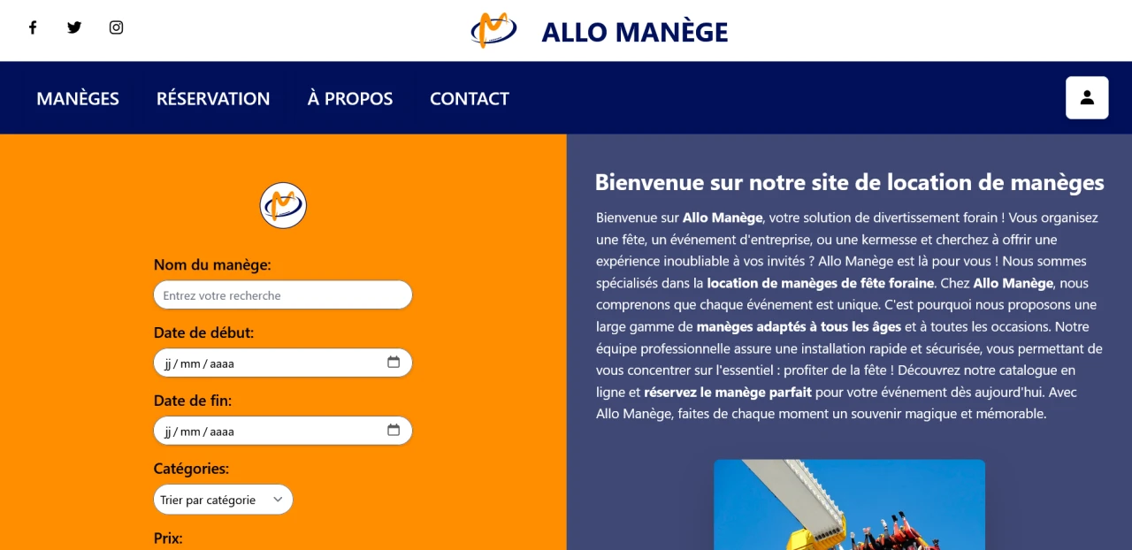 Image for Site de location de manèges de fête foraine professionnel.